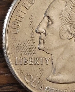 South Carolina 2000 P Washington Quarter - Struck through fabric on obv - Picture 1 of 4