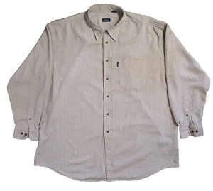 Izod Mens XXL Mens Tan Beige Gingham Button Down, Long Sleeve Shirt, Gently Used - Picture 1 of 4