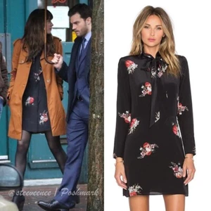 The Kooples Silk Floral Tie Neck Dress (Size 2 / US6) ASO Anastasia Steele - Picture 1 of 11