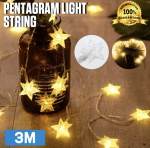 20 LED String Fairy Lights Pentagram Shape Fairy Strip Lamp Decor 3M - Picture 1 of 6