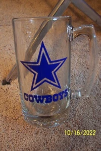 Dallas Cowboys LARGE Glass Mug - Picture 1 of 1