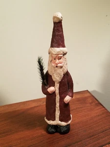 Country Treasures Santa Holding A Christmas Tree 10" H x 3" W (NEW) - Picture 1 of 7