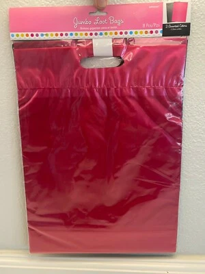 NUEVO CON ETIQUETAS Jumbo Goody Botín Bolsas de Fiesta Cumpleaños Rosa/Negro 8 ct. 15"x11" Foto 1 de 2