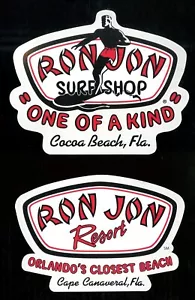 Adesivo decalcomania RON JON Surf Shop spiaggia cacao UOMO SURF 5,5" NOS +Ron Jon Resort - Foto 1 di 2