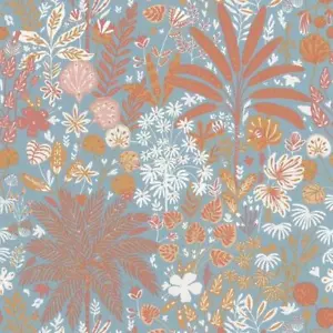 100596524 - Hygge Floral Scandinavian Blue Casadeco Wallpaper - Picture 1 of 2