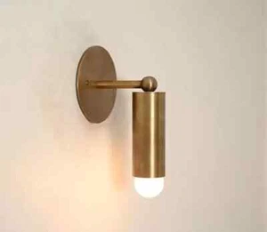 Raw Brass Wall Sconce Fixture Lamp Modern Lamp 1950's Mid Century Italian light - Picture 1 of 6