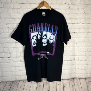 Vintage 90s Guardian Buzz World Tour Band Tee Tshirt size XL Fruit of the Loom - Picture 1 of 5