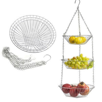 NEU 74cm Obst Gemüse Hängekorb Hängekorb Küche Etagere 3 Etagen Küchenregal DE - Bild 1 von 4