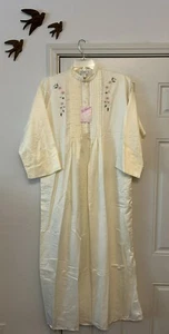Vintage Eve Stillman langes besticktes Nachthemd Damen Medium ~ mit Etikett (G3) - Bild 1 von 9