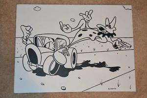  ANTHONY AUSGANG PINTURA ORIGINAL LOWBROW ARTE ÓLEO LIENZO 17 3/4 X 23 3/4 - Imagen 1 de 1