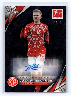 Jonathan Burkardt 2024-25 Topps Chrome Bundesliga Sapphire Black Auto #06/10 *ke - Image 1 of 2