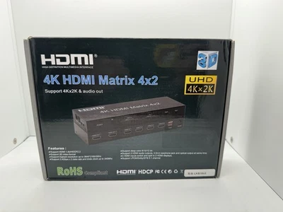 4k hdmi matrix 4x2 High Definition Multimedia Interface Switch Switcher - Image 1 of 4