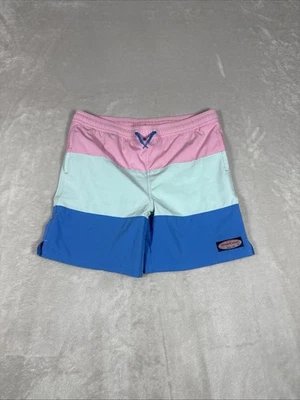 Baús de natação Vineyard Vines meninos colorblock chappy azul e coral médio - Imagem 1 de 4