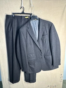 Samuelsohn 44L dunkelgrau Flanell anthrazit Custom 100er 2 Teiler Anzug 34x33 Winter - Bild 1 von 21