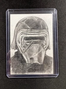 Kylo Ren 2025 Topps Chrome Star Wars Silver Foil Sketch 1/1 By Tony Riley - Picture 1 of 2