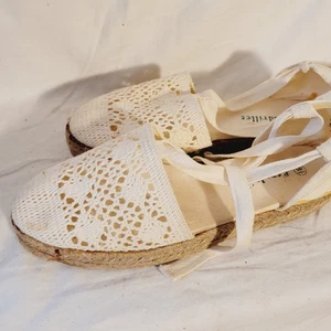 Scarpe donna sandali bianchi di espadrillas taglia 8,5 - Foto 1 di 5