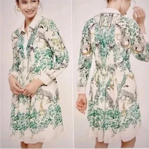 Anthropologie Maeve Ria Jungle Shirt Dress Size 2 - Picture 1 of 7
