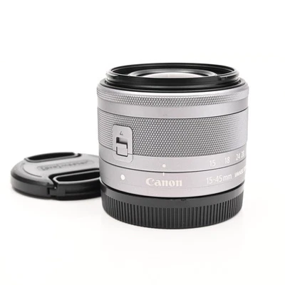 Lente Canon EF-M 15-45mm f3.5-6.3 IS STM prata #916 - Imagem 1 de 4