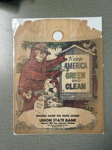 Vintage Smokey The Bear "Keep America Green and Clean" Litter Bag - Picture 1 of 1