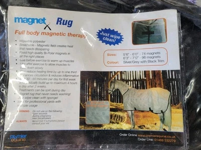 Premier Equine Magnet X Therapy Rug .6'9”.Grey Mesh.  (Ref:173G) - Image 1 of 4