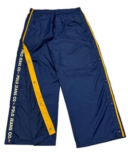 Vtg Polo Jeans Co. Ralph Lauren Windbreaker Blue Nylon Snap Tear Away Pants 90s - Picture 1 of 11