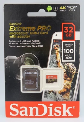 SanDisk MicroSD 32GB Memory Card Extreme PRO microSDSH UHS-1 Card w/ Adapter 4K - Image 1 of 2