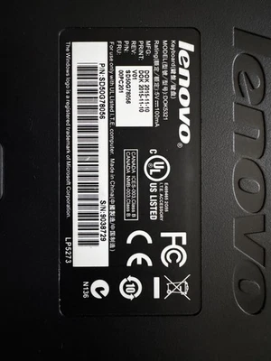 Lenovo DOK5321 QWERTY Standard Wired Keyboard For PC - Black excelent condition  - Image 1 of 3