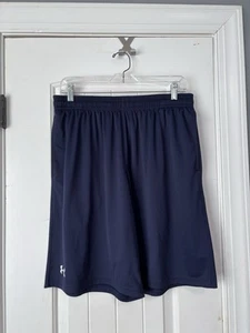 Under Armour Athletic Shorts Loose Fit Boys L Dark Blue Pockets Gym Basketball - Picture 1 of 4