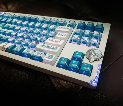 Custom Magnetic Metal Keyboard Evangelion Rei Ayanami - Weikav Stars80 v2 - Image 1 of 4