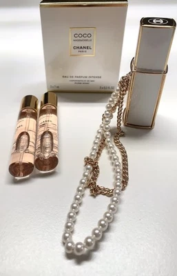 CHANEL COCO MADEMOISELLE Pearl Chain Mini Twist Purse Spray 3x02oz RARE 2025 - Image 1 of 4