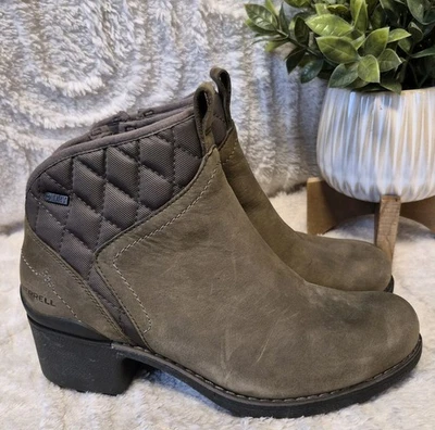 Ботинки Merrell Chateau II кожаные оливково-зеленые водонепроницаемые уличные женские размер 7,5 - Изображение 1 из 4