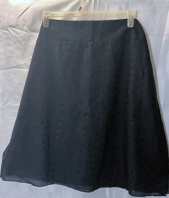 Black Swiss Dot Cute mid-length Skirt  with Zipper– Size 2X - Image 1 of 4