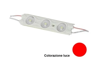 Modulo Mattone LED 3 SMD 2835 Colore Rosso 12V IP67 Con Lente Ingrandimento 160 - Foto 1 di 2