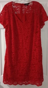 Ellos Damen rotes Spitzenkleid Größe 20 - Bild 1 von 4