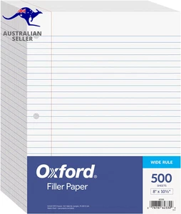 Filler Paper, 8 X 10-1/2 Inch Wide Ruled Paper, 3 Hole Punch, Loose Leaf Noteboo - Picture 1 of 13
