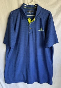 Pebble Beach Dry Luxe Performance Mens Short Sleeve Collard Blue Golf Polo XL - Picture 1 of 4