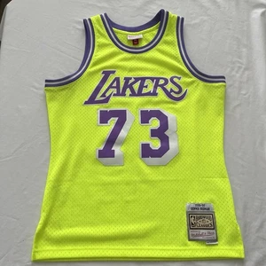 Los Angeles Lakers Dennis Rodman Mitchell & Ness Tropical Swingman Jersey 98/99 - Picture 1 of 9