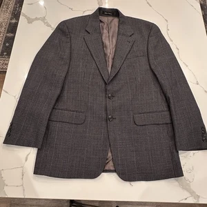 Lauren Ralph Lauren Mens Gray Plaid Wool Blazer Size 42R Sport Coat Jacket  - Picture 1 of 10