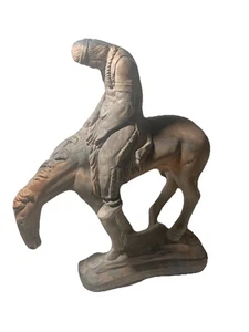 Comanche Clay Pottery Native American Horse "End of The Trail" Vintage Heavy - Picture 1 of 12