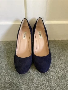 Gorgeous Ladies L.K Bennett Blue Suede Wedge Shoes, UK Size 6, EU 39, Very Good - Imagen 1 de 7