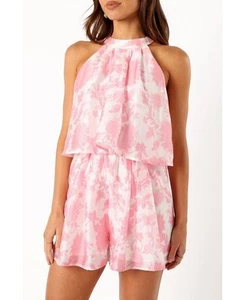 NWT Petal and Pup Isabelle Playsuit Romper Pink Floral Sheer Lined size S - Picture 1 of 12