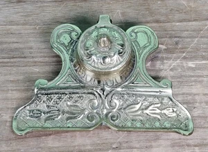 Vintage Solid Brass Desk Tray w Removable Inkwell - Picture 1 of 6