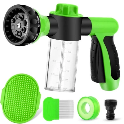 YCCOKJJ Dog Wash Sprayer Outdoor, 8-in-1 Dog Sprayer Hose Attachment with Massage Bru...