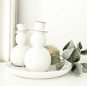 Snowman with gold dusted hat - Picture 1 of 1