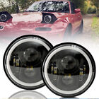 Pair Dot Approved 7" Round LED Headlights Hi/Lo Beam For Jeep Wrangler JK TJ CJ