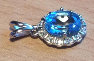 Pendants Topaz Peridot Garnet Amethyst ... Solid Silver Natural Gemstone 8x6mm - Picture 1 of 26