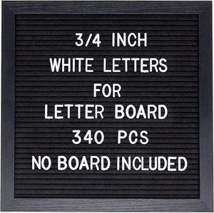 Felt Letter Board Letters Set - Pre-Cut 340Pcs 3/4 Inch White Letters Only (No B - Picture 1 of 12