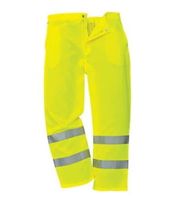 Portwest Hi-Vis Viz - E041 Yellow Trousers Safety Workwear - Regular Length