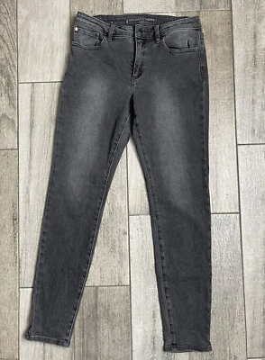 Pantalones de mezclilla Michael Kors Selma ajustados elásticos para mujer talla 4 tiro medio gris 28X28 Foto 1 de 4