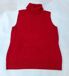 Cable & Gauge Women's Sleeveless Ribbed TurtleNeck Sweater Size Medium Wine Red - Picture 1 of 6